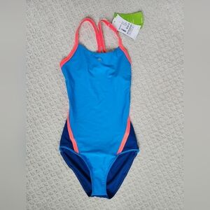 Aqua Sphere Blue One Piece Bathing Suit‎ Size 14 NWT